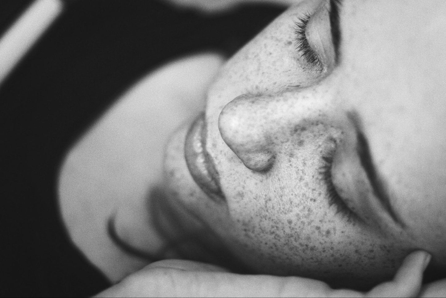 Close up of person sleeping