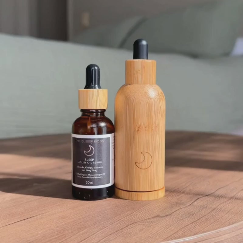 a video showing How to refill your luxury oil nightstand set