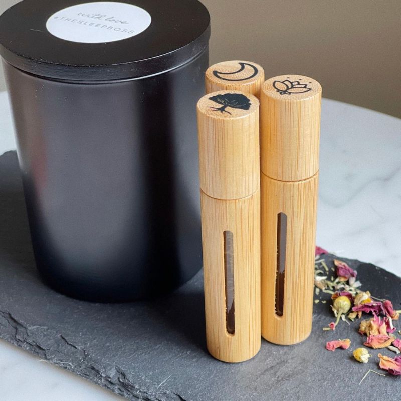 Candle Gift Set with Essential Oil Rollers